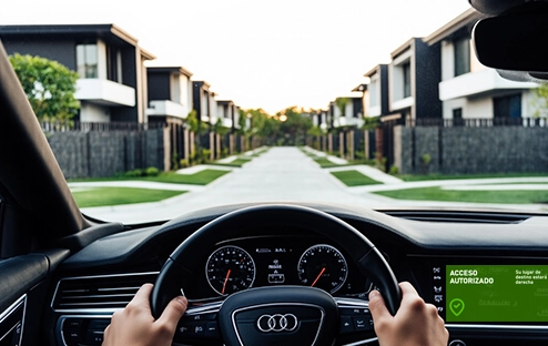 Imagen ilustrativa de un acceso residencial automatizado