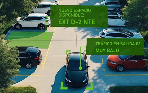 Imagen ilustrativa de un estacionamiento inteligente